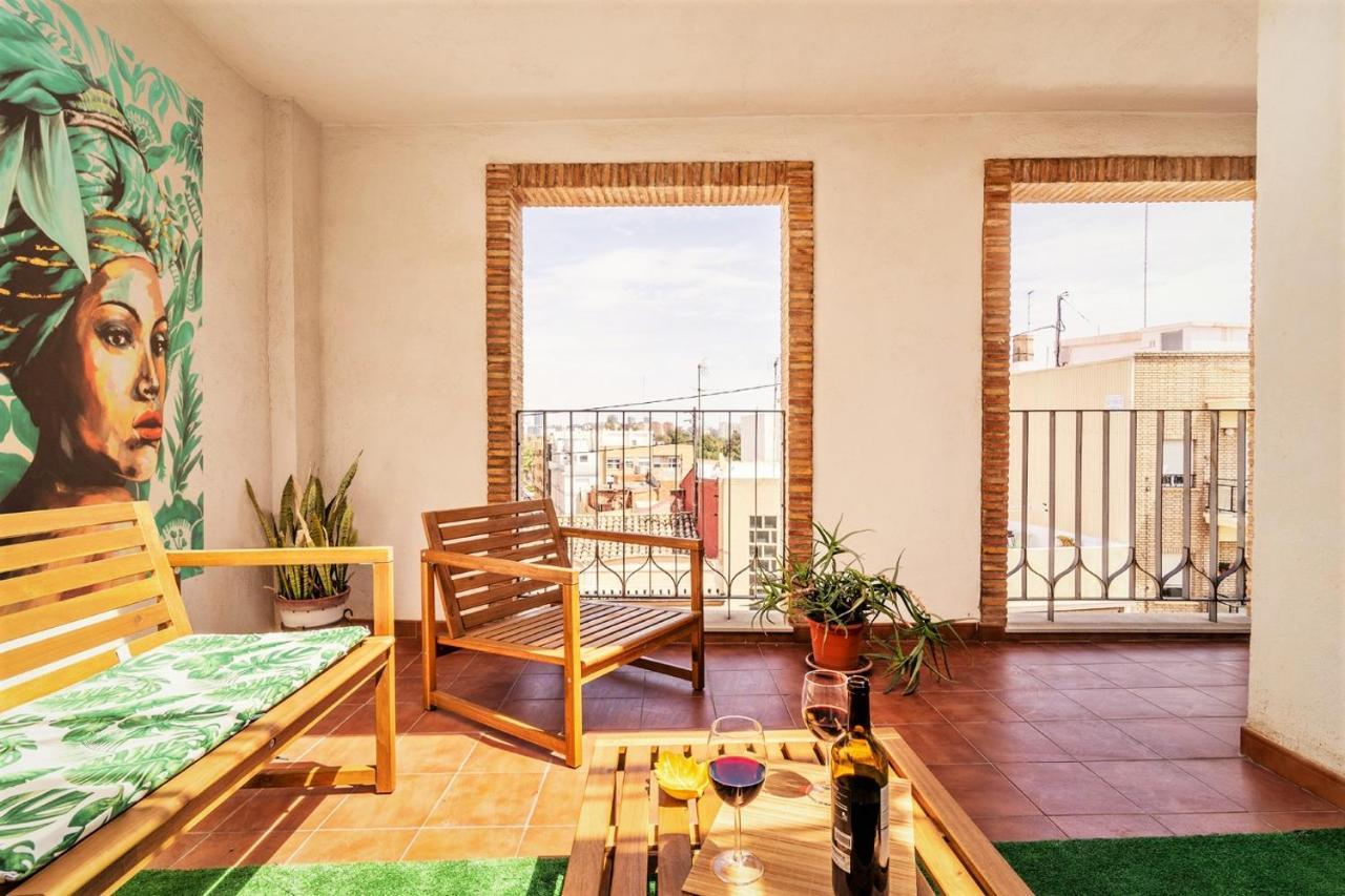 Penthouse Duplex In A 4 Floors Spanish House -8 Min To Center By Metro Valencia Exterior foto
